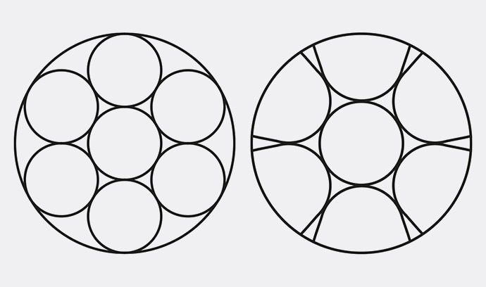Drahtseil verdichtet gehämmert